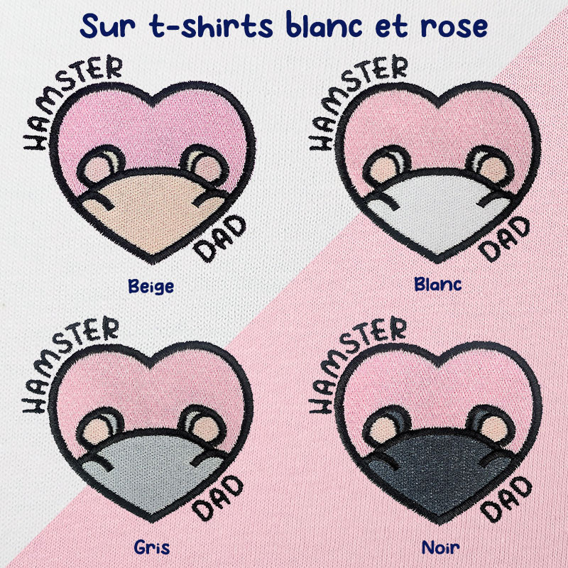 T-shirt brodé oversize personnalisable - HAMSTER DAD - unisexe 🐹🍎