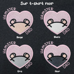T-shirt brodé oversize personnalisable - HAMSTER DAD - unisexe 🐹🍎