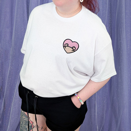 T-shirt brodé oversize personnalisable - HAMSTER - unisexe 🐹🍎
