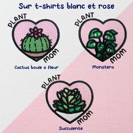 T-shirt brodé oversize personnalisable - PLANT MOM - unisexe 🪴☀️