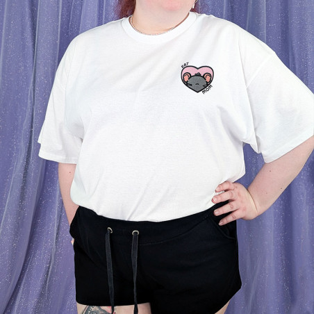 T-shirt brodé oversize personnalisable - RAT MOM - unisexe 🐭🧀