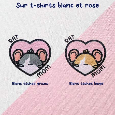 T-shirt brodé oversize personnalisable - RAT MOM - unisexe 🐭🧀