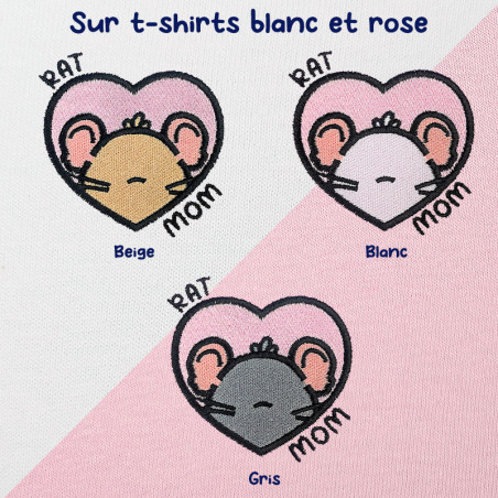 T-shirt brodé oversize personnalisable - RAT MOM - unisexe 🐭🧀