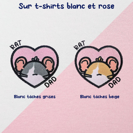T-shirt brodé oversize personnalisable - RAT DAD - unisexe 🐭🧀