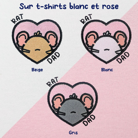 T-shirt brodé oversize personnalisable - RAT DAD - unisexe 🐭🧀
