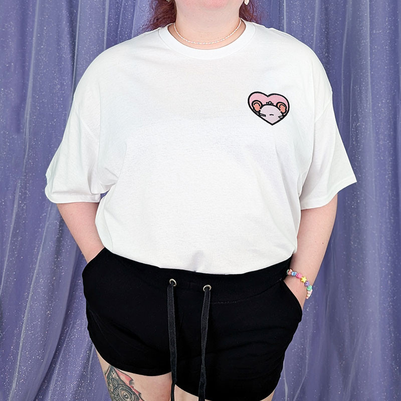 T-shirt brodé oversize personnalisable - RAT - unisexe 🐭🧀