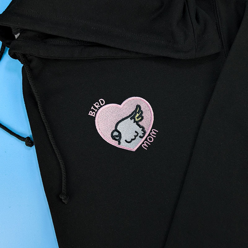 Hoodie brodé personnalisable - BIRD MOM - à capuche unisexe 🐦💗