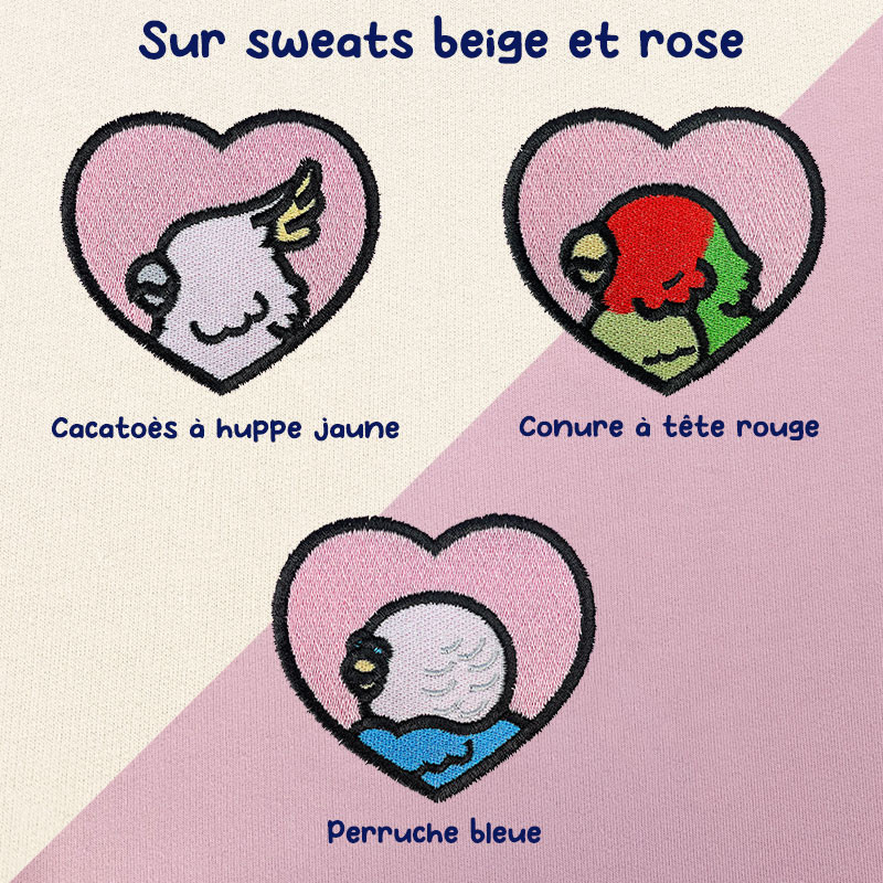 Hoodie brodé personnalisable - BIRD - à capuche unisexe 🐦💗