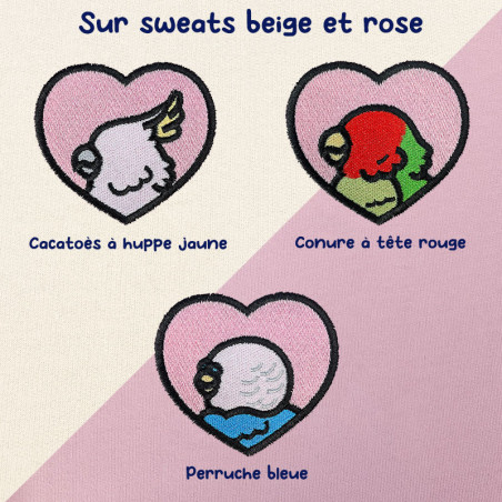 Hoodie brodé personnalisable - BIRD - à capuche unisexe 🐦💗
