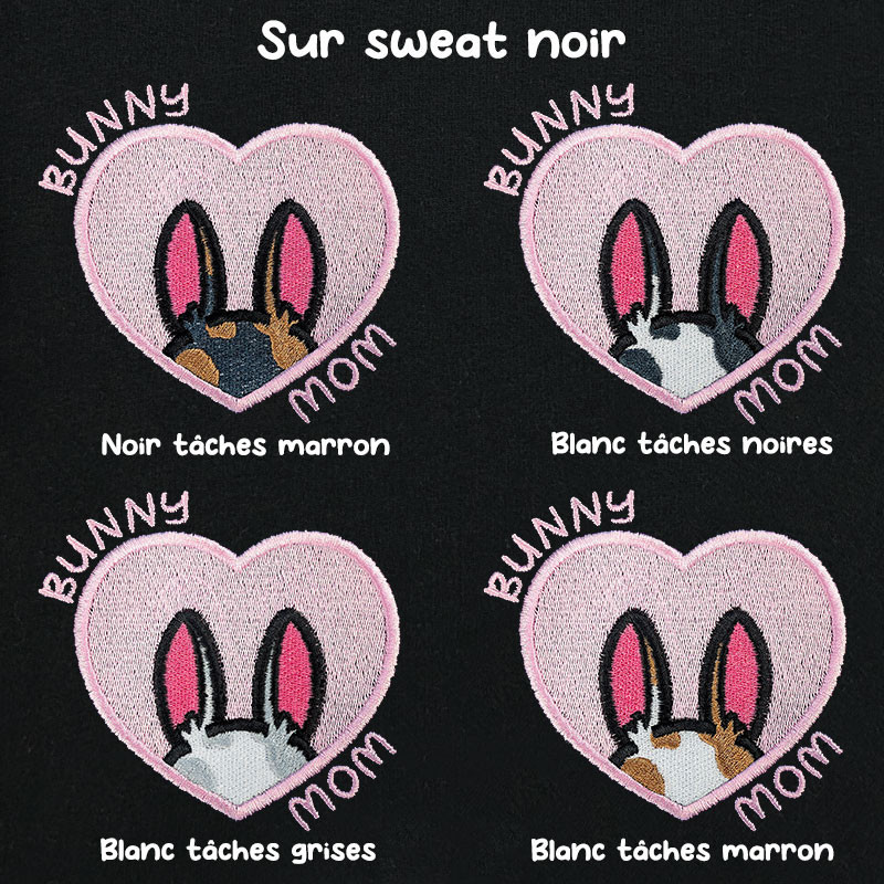 Hoodie brodé personnalisable - BUNNY MOM - à capuche unisexe 🐰🥕 Hoodie brodé personnalisable - BUNNY MOM - à capuche unisexe 🐰🥕