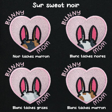Hoodie brodé personnalisable - BUNNY MOM - à capuche unisexe 🐰🥕