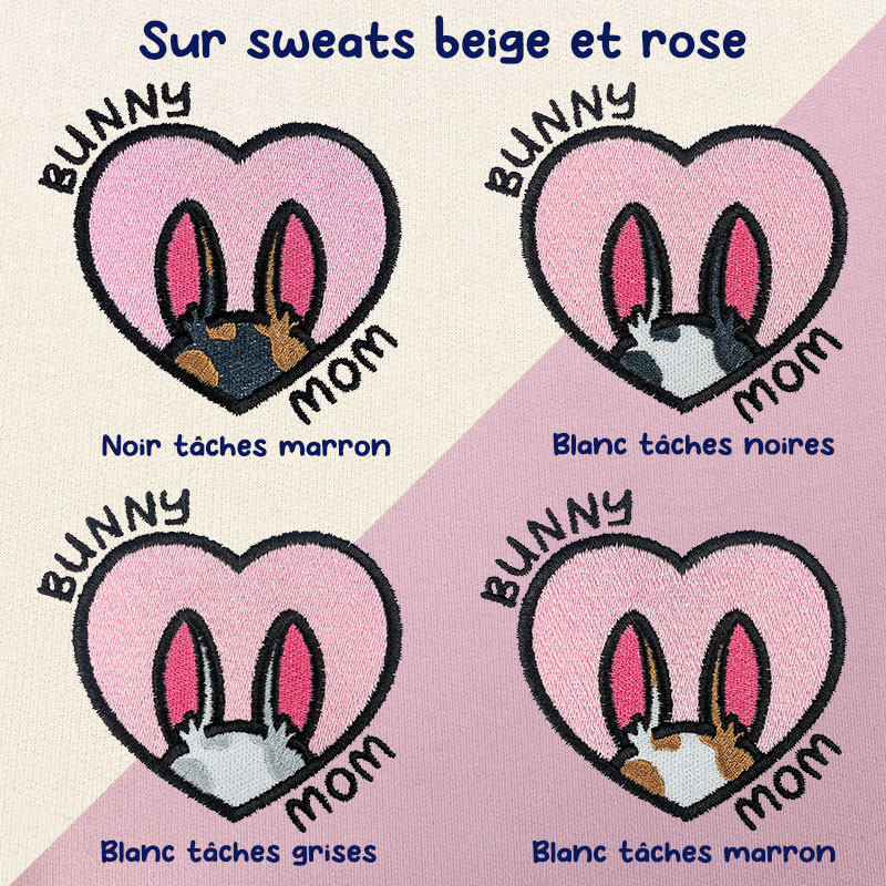Hoodie brodé personnalisable - BUNNY MOM - à capuche unisexe 🐰🥕 Hoodie brodé personnalisable - BUNNY MOM - à capuche unisexe 🐰🥕