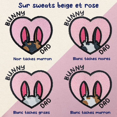 Hoodie brodé personnalisable - BUNNY DAD - à capuche unisexe 🐰🥕