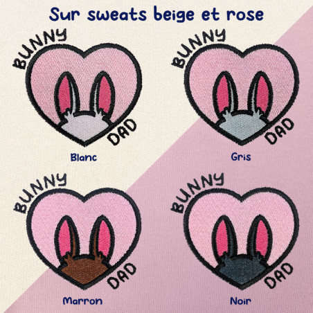 Hoodie brodé personnalisable - BUNNY DAD - à capuche unisexe 🐰🥕