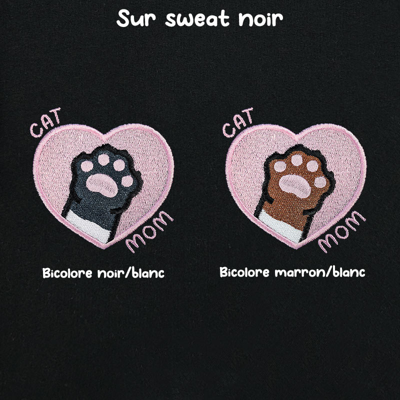Hoodie brodé personnalisable - CAT MOM - à capuche unisexe 🐱🧶