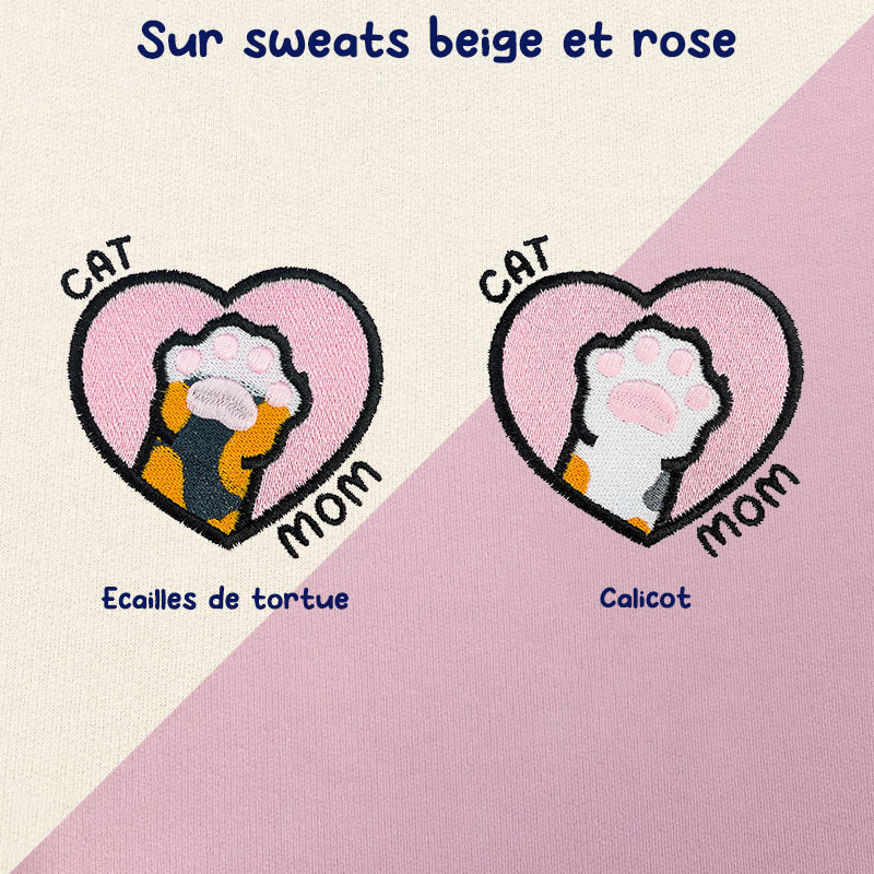 Hoodie brodé personnalisable - CAT MOM - à capuche unisexe 🐱🧶