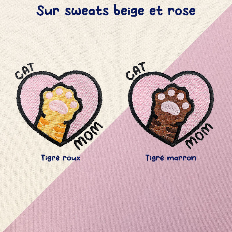 Hoodie brodé personnalisable - CAT MOM - à capuche unisexe 🐱🧶