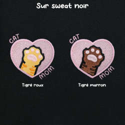 Hoodie brodé personnalisable - CAT MOM - à capuche unisexe 🐱🧶