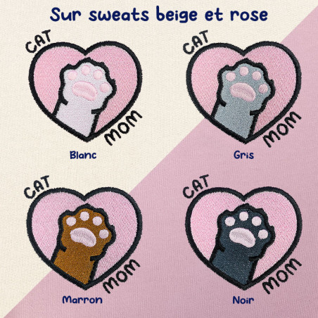 Hoodie brodé personnalisable - CAT MOM - à capuche unisexe 🐱🧶