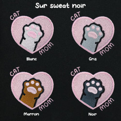 Hoodie brodé personnalisable - CAT MOM - à capuche unisexe 🐱🧶