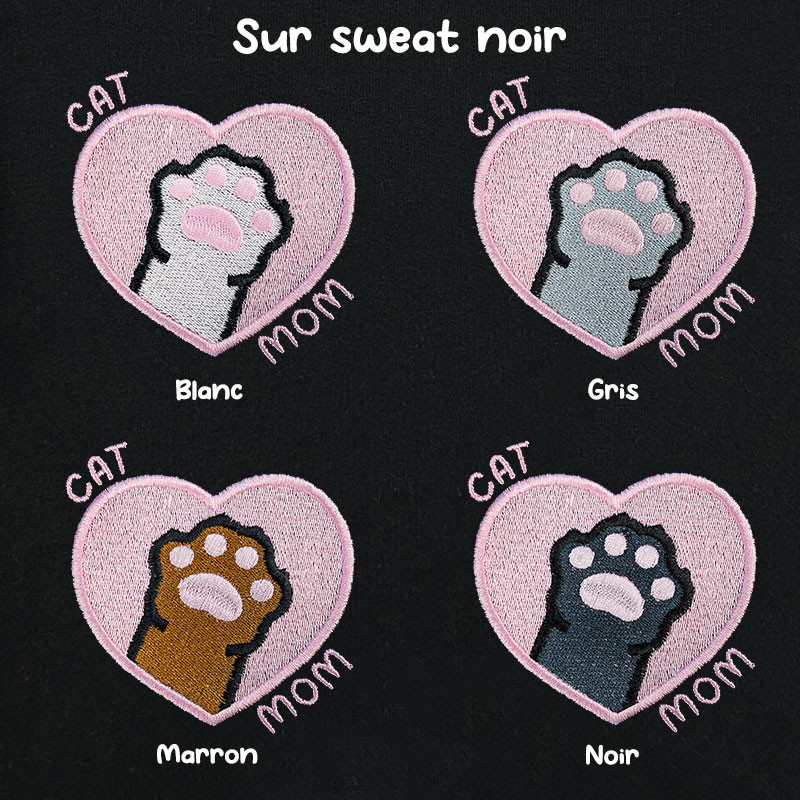 Hoodie brodé personnalisable - CAT MOM - à capuche unisexe 🐱🧶 Hoodie brodé personnalisable - CAT MOM - à capuche unisexe 🐱🧶