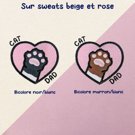 Hoodie brodé personnalisable - CAT DAD - à capuche unisexe 🐱🧶