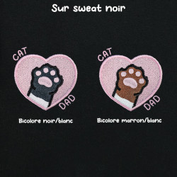 Hoodie brodé personnalisable - CAT DAD - à capuche unisexe 🐱🧶