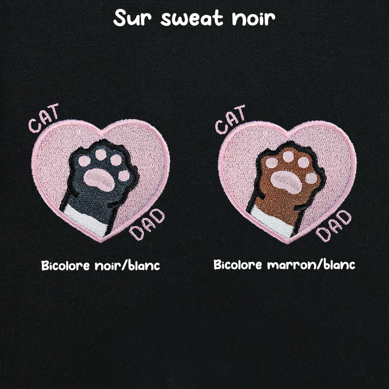 Hoodie brodé personnalisable - CAT DAD - à capuche unisexe 🐱🧶