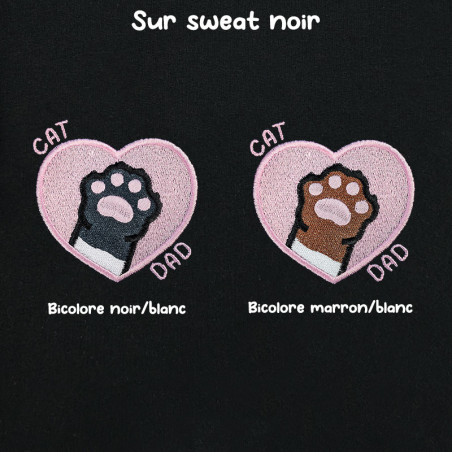 Hoodie brodé personnalisable - CAT DAD - à capuche unisexe 🐱🧶