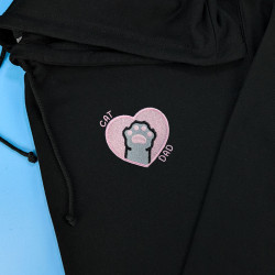Hoodie brodé personnalisable - CAT DAD - à capuche unisexe 🐱🧶