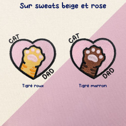 Hoodie brodé personnalisable - CAT DAD - à capuche unisexe 🐱🧶