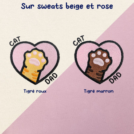 Hoodie brodé personnalisable - CAT DAD - à capuche unisexe 🐱🧶