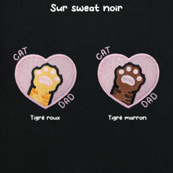 Hoodie brodé personnalisable - CAT DAD - à capuche unisexe 🐱🧶