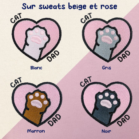 Hoodie brodé personnalisable - CAT DAD - à capuche unisexe 🐱🧶