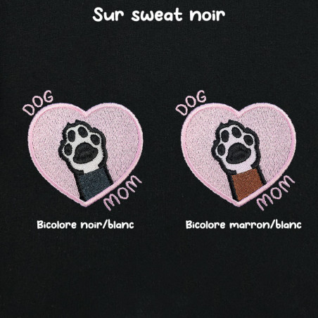 Hoodie brodé personnalisable - DOG MOM - à capuche unisexe 🐶🦴