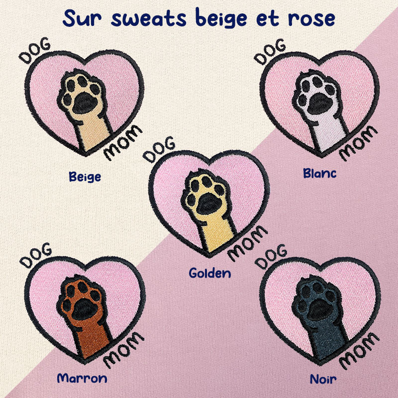 Hoodie brodé personnalisable - DOG MOM - à capuche unisexe 🐶🦴