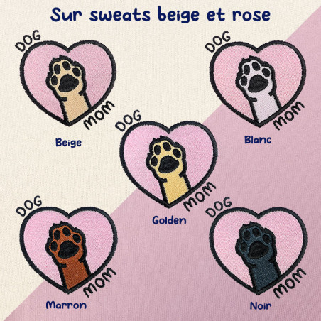 Hoodie brodé personnalisable - DOG MOM - à capuche unisexe 🐶🦴