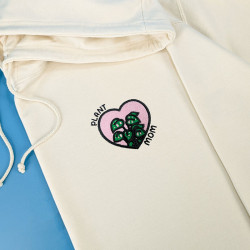 Hoodie brodé personnalisable - PLANT MOM - à capuche unisexe 🪴☀️