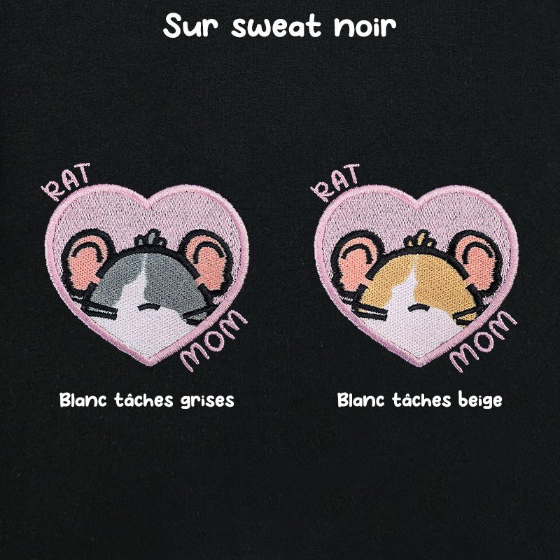 Hoodie brodé personnalisable - RAT MOM - à capuche unisexe 🐭🧀