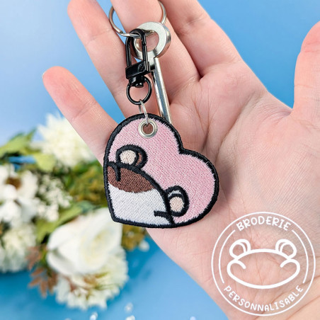 Porte-clés brodé personnalisable – HAMSTER 🐹🍎
