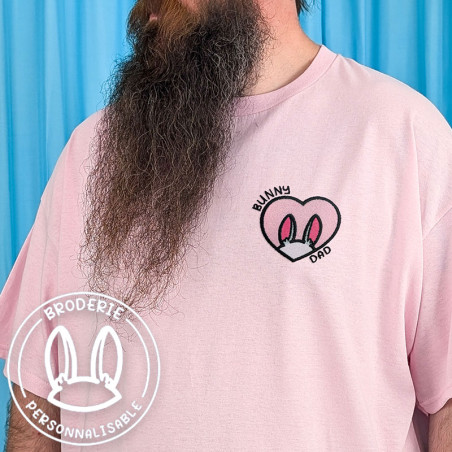 T-shirt brodé oversize personnalisable - BUNNY DAD - unisexe 🐰🥕
