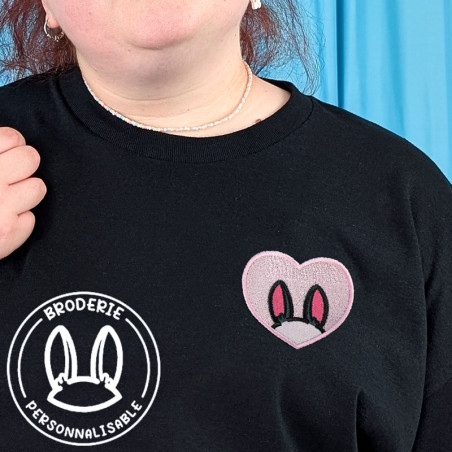 T-shirt brodé oversize personnalisable - BUNNY - unisexe 🐰🥕