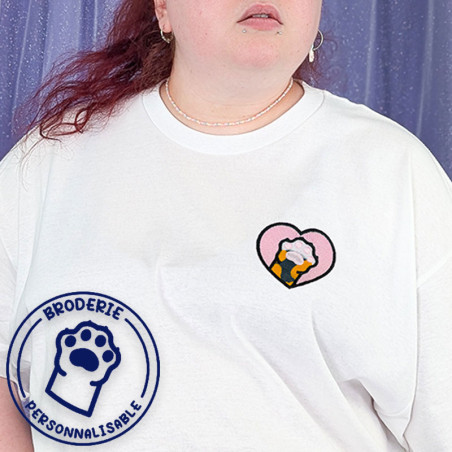 T-shirt brodé oversize personnalisable - CAT - unisexe 🐱🧶