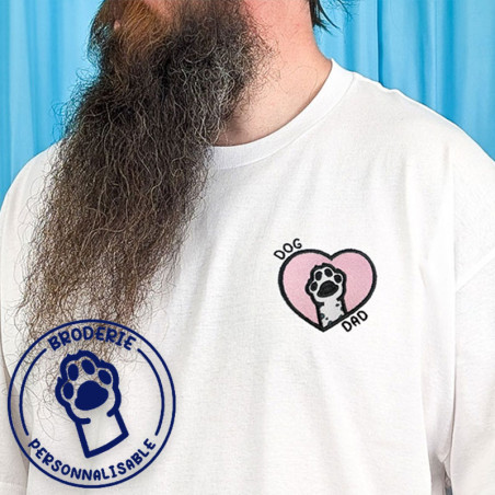 T-shirt brodé oversize personnalisable - DOG DAD - unisexe 🐶🦴