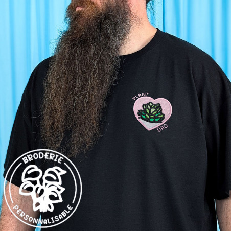 T-shirt brodé oversize personnalisable - PLANT DAD - unisexe 🪴☀️