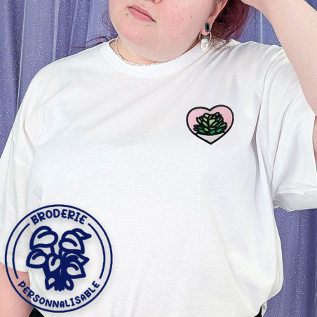 T-shirt brodé oversize personnalisable - PLANT - unisexe 🪴☀️