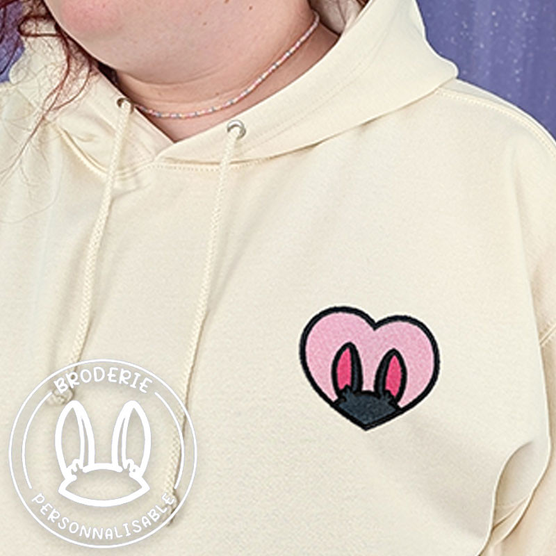 Hoodie brodé personnalisable - BUNNY - à capuche unisexe 🐰🥕