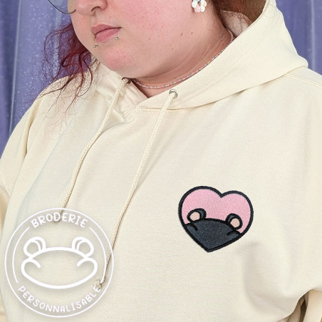Hoodie brodé personnalisable - HAMSTER - à capuche unisexe 🐹🍎