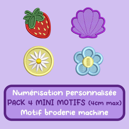 Pack de mini motifs broderie machine personnalisés à télécharger pour créations