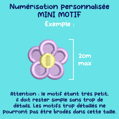 Mini motif broderie machine personnalisé – Taille max 2cm 🌟🪡